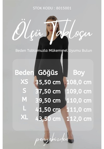 Penyebizden Kadın Asimetrik Uzun Elbise-siyah