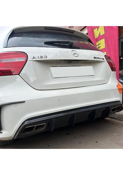 Mercedes W176 A45 Brabus Difüzör Difizör Plastik Parlak Siyah Arka-bodykit-ek-karlık