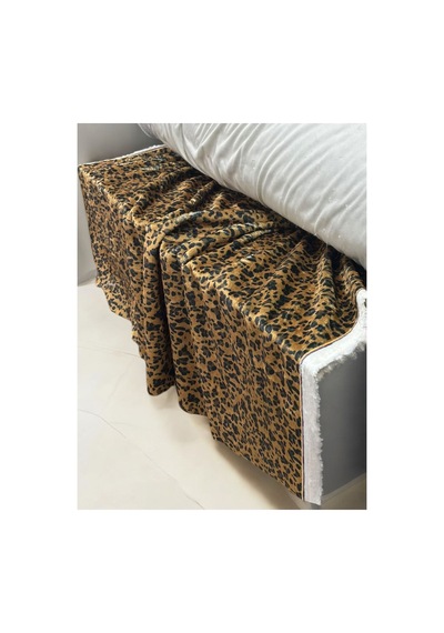 Lutur Leopar Baskılı Peluş Kumaş 100x150 Cm Ithal, Dekoratif, Tekstil Çok Renkli Çok Renkli