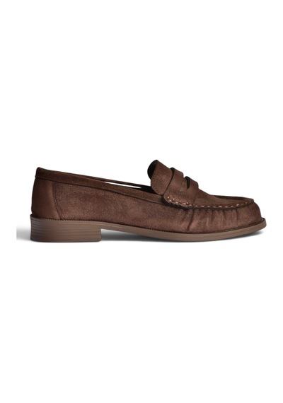 Fox Shoes Z820221002 Kahverengi Süet Kadın Loafer Ayakkabı