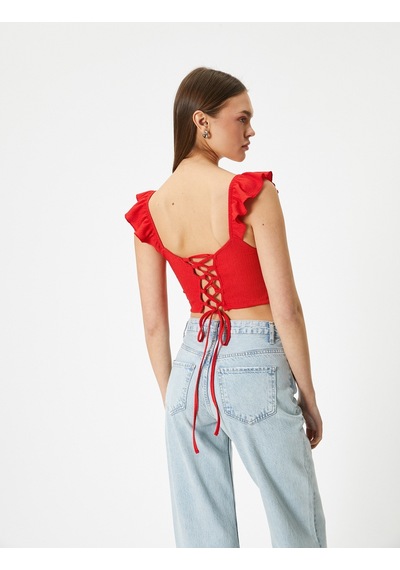 Koton Fırfırlı Crop Bluz Arkası Bağlamalı Kolsuz Kalp Yaka Slim Fit Kırmızı 4sal30050ık Kırmızı Koton Fırfırlı Crop Bluz Arkası Bağlamalı Kolsuz Kalp Yaka Slim Fit Kırmızı 4sal30050ık Kırmızı
