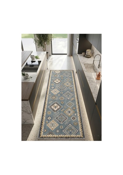 Dekoratif Halı Kaymaz Taban Leke Tutmaz Yıkanabilir Kilim Özel Ölçü Salon Halısı 3054 Çok Renkli
