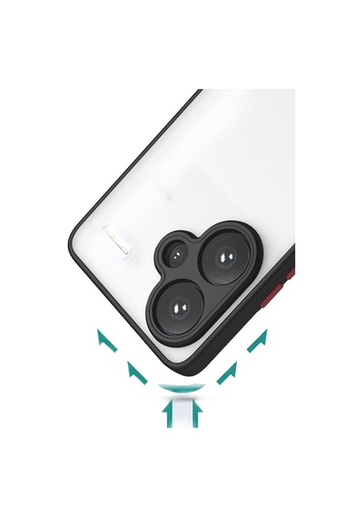 Newface Xiaomi Redmi Note 13 Pro Plus Kılıf Montreal Silikon Kapak - Siyah Siyah