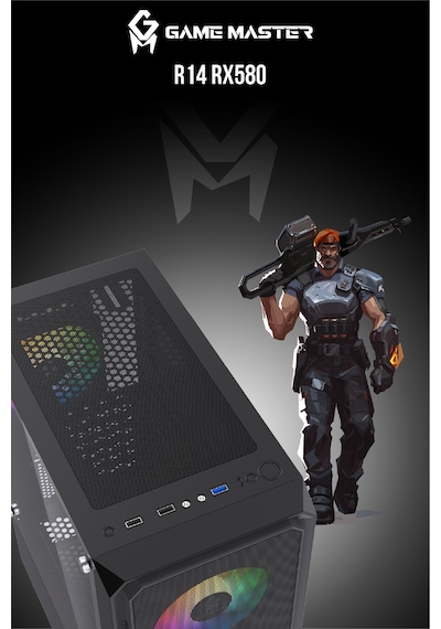 Game Master R14 R5-5500 16 GB 512 GB M2 SSD 8 GB RX580 Free Dos Masaüstü Oyuncu Bilgisayarı