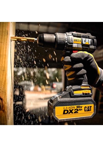 Cat Dx11 18volt/2.0ah Li-ion Çift Akülü Kömürsüz Profesyonel Şarjlı Matkap