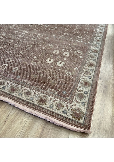 Hoom Rugs Silver 4134 Krem Mürdüm Saçaklı Salon Halısı Silver