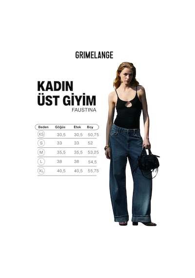 Grimelange Faustına Kadın Yumuşak Ve Esnek Kumaşlı Vucuda Oturan Askılı Çıtçıtlı Siyah Bluz