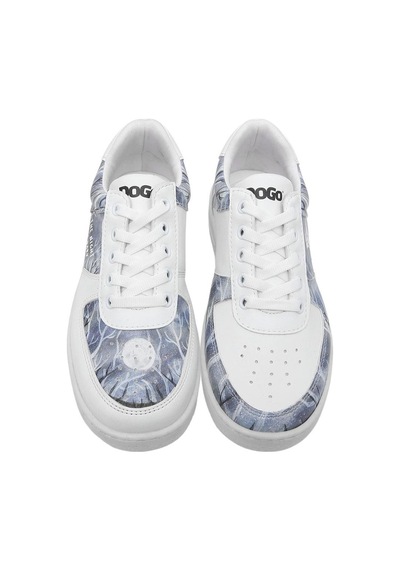 Kadın Vegan Deri Beyaz Sneakers - The Night İs Dark Tasarım Çok Renkli