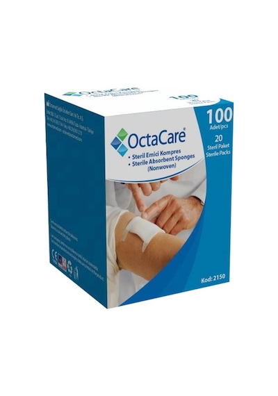 Octacare Steril Emici Kompres Gazlı Bez 7.5X7.5Cm 100 Adet Spanç