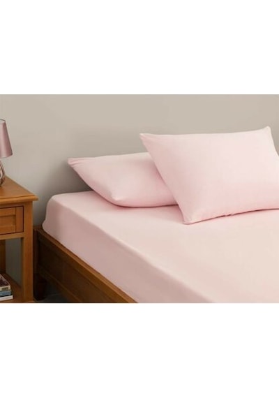 Çift Kişilik 240X260 Lastiksiz Çarşaf Takımı - Toz Pembe
