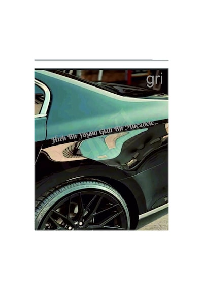 Hızlı Bir Yaşam Gizli Bir Mücadele 60x6 Cm Araç Yazı Sticker Traktör Kamyon Araba Gri
