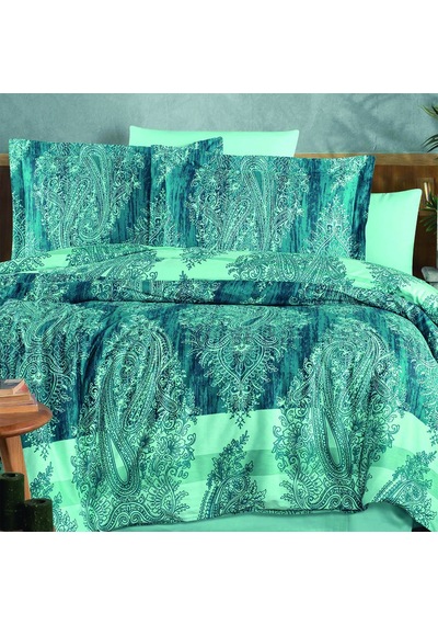 Maxstyle Saten Deluxe Maria Double Nevresim Takımı Yeşil