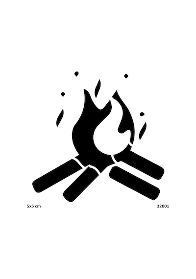 Airbrush Tattoo Kamp Ateşi Yapışkanlı Stencil Süsleme Ve Boyama Kalıbı