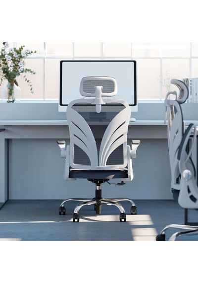 Holludle Katlanabilir Sırtlıklı Ergonomik Ofis Koltuğu, 2d Baş Destekli, File Bel Desteği Yönetici Koltukları Beyaz Holludle Katlanabilir Sırtlıklı Ergonomik Ofis Koltuğu, 2d Baş Destekli, File Bel Desteği Yönetici Koltukları Beyaz