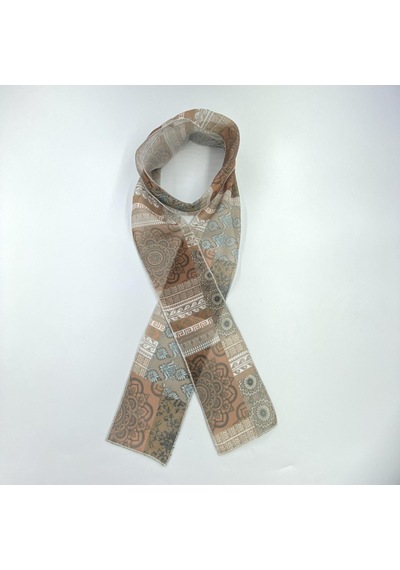 Tedz Collection Paredora Mandala Desenli Kahve Hippi Fular Çok Renkli