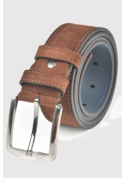 Deepsea Erkek Kahve 4 Cm Eninde Süet Kemer Suni Süet Spor Kemer 2402643 Kahve