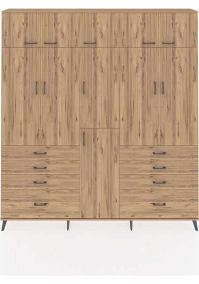 Arges Dolap 8 Raflı 8 Çekmeceli 3 Askılı 220x30x243 Çam-çam/çam Atlas Çam/atlas Çam Arges Dolap 8 Raflı 8 Çekmeceli 3 Askılı 220x30x243 Çam-çam/çam Atlas Çam/atlas Çam