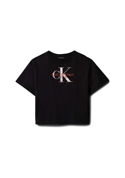 Calvin Klein Siyah Kız Çocuk Baskılı T-shirt Lvcksja20gbeh-16308