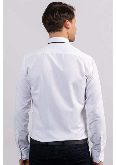 Tudors Modern Slim Fit Düz Erkek Beyaz Gömlek-23973-beyaz Beyaz