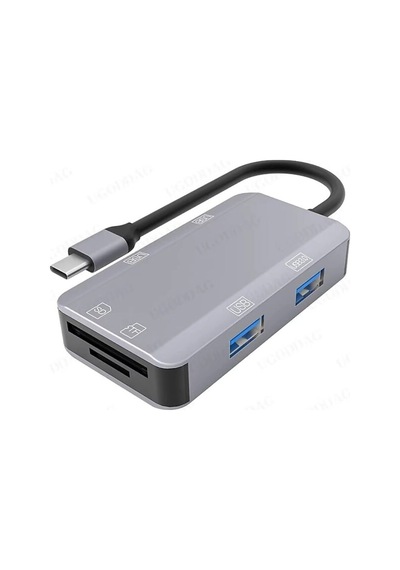 Kompakt 6 İn 1 Usb-c Çoklayıcı Hdmı Ethernet Adaptörü