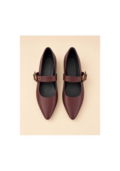 37brandshoes Bordo Deri Babetler Bordo Bordo