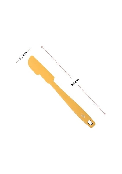 Lurch - Platin Silikon Mini Hamur Kazıyıcı 26 Cm Sarı - Yanmaz, Yapışmaz, Bükülmez, Çizmez, Tat Ve Koku Bırakmaz - 240045