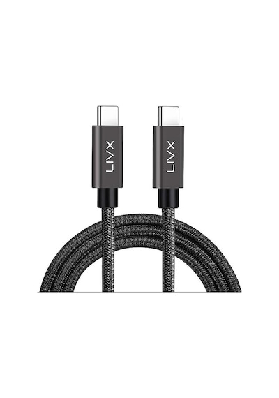 Solid 100w 5a Type C To Type C 3 Metre Hızlı Şarj Ve Data Kablosu Halat Örgülü Space Gray Diğer
