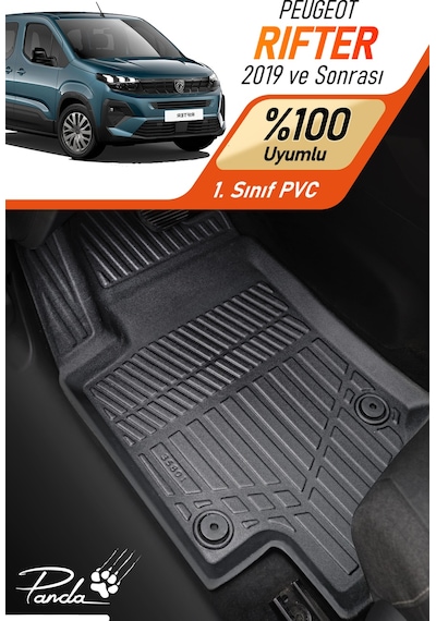 Siyah Peugeot Rifter 2019- Sonrası 4d Havuzlu Paspas Takımı