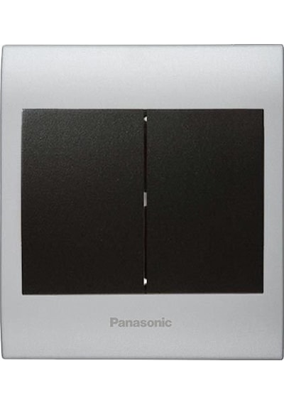 Viko Panasonic Thea Blu İkili Anahtar, Çerçeve Chrome Matt+beyaz, Kapak Siyah