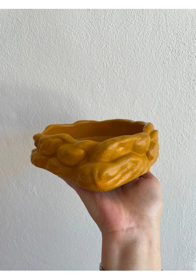 Eko Form Model Beton Kedi Köpek Mama Ve Su Kabı 16cm 16cm 5.5cm - Bronz
