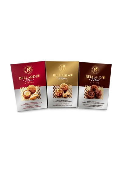 Mini Çikolata Seti - Fındıklıyer Fıstıklı Klasik Kakao Dolgulu Gofret Topları 3 Lü Paket - 868228895