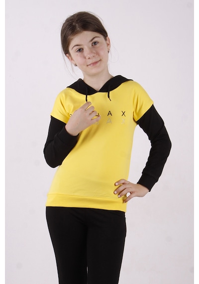 Toontoy Kız Çocuk Relax Baskılı Sweatshirt Sarı