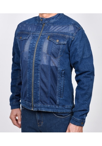 Rider Denim Riderdenim Efil File Kot Yazlık Motosiklet Montu Mavi