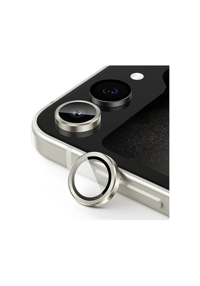Newface Samsung Galaxy Uyumlu Z Flip 5 Valdez Metal Kamera Lens - Krem - Özel Seri 8683140676773