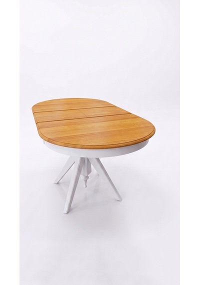 Vintera Açılır Oval Ahşap Mutfak Masası 80x120 Natural-beyaz