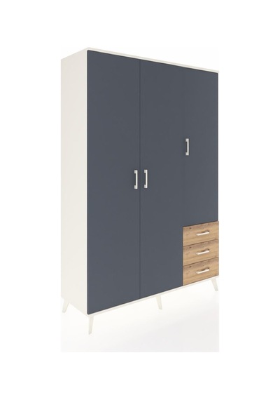 Hyperion Dolap 6 Raflı 3 Çekmeceli Tek Askılı 132x44x195 Aytaşı-antrasit/çam Antrasıt/atlas Çam Hyperion Dolap 6 Raflı 3 Çekmeceli Tek Askılı 132x44x195 Aytaşı-antrasit/çam Antrasıt/atlas Çam