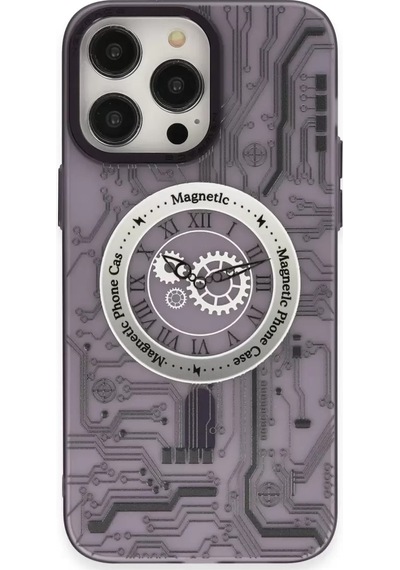 Apple Uyumlu iPhone 14 Pro Kılıf Apollo Magneticsafe Desenli Kapak - Apollo Mor - 5 -
