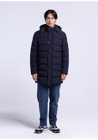 Dufy Erkek Slim Fit Kapüşonlu Lacivert Mont-18155