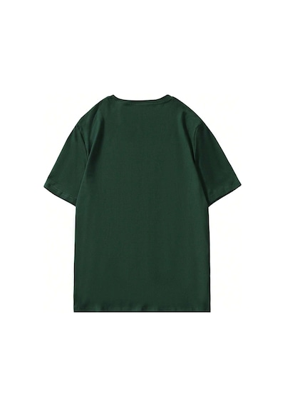 Erkek Beach Baskılı Oversize Tshirt Yeşil