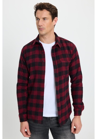 Tudors Erkek Slim Fit Dar Kesim Uzun Kollu Cepli Kareli Dama Desenli Kışlık Oduncu Gömlek-41693 Çok Renkli Tudors Erkek Slim Fit Dar Kesim Uzun Kollu Cepli Kareli Dama Desenli Kışlık Oduncu Gömlek-41693 Çok Renkli
