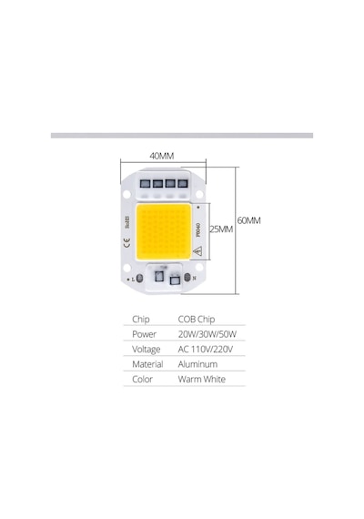 50w 220v Warm White