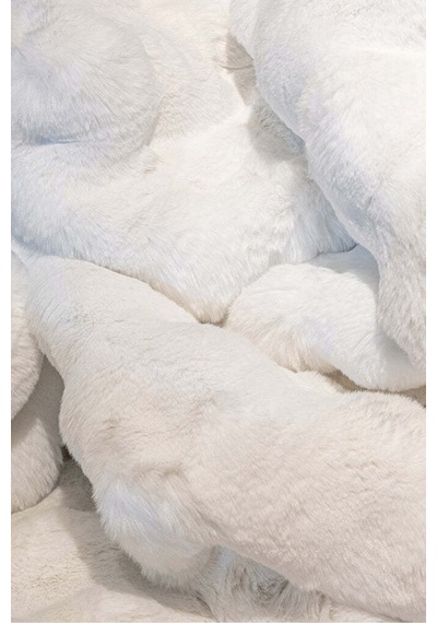 Yıkanabilir Yumuşak Bubble Peluş Post Shaggy Çocuk Odası Oturma Odası Salon Mutfak Halısı Molecule Beyaz