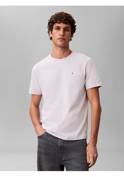 Calvin Klein Ss Badge 30s Jersey Erkek Tişört Beyaz