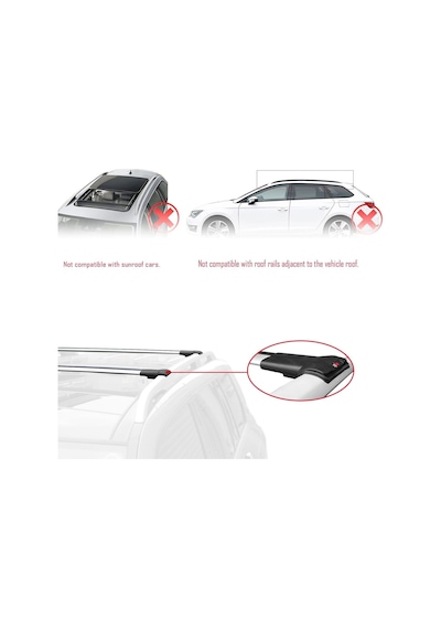 Ford Kuga 2008-2013 Arası İle Uyumlu Fly Model Ara Atkı Tavan Barı Gri