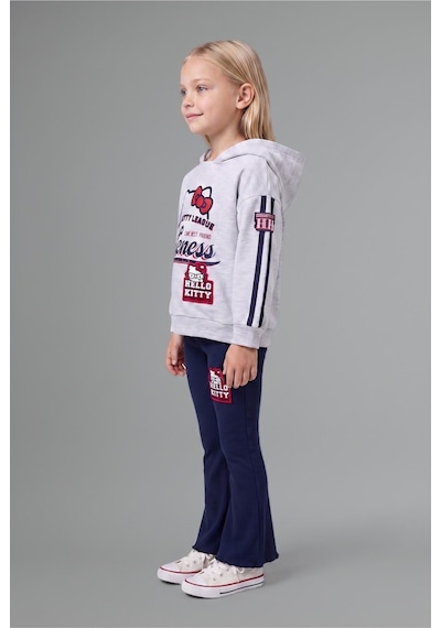 Defacto Kız Bebek Hello Kitty 2li Takım Kapüşonlu Sweatshirt Tayt G6834a525wngr85 Gri-gr85