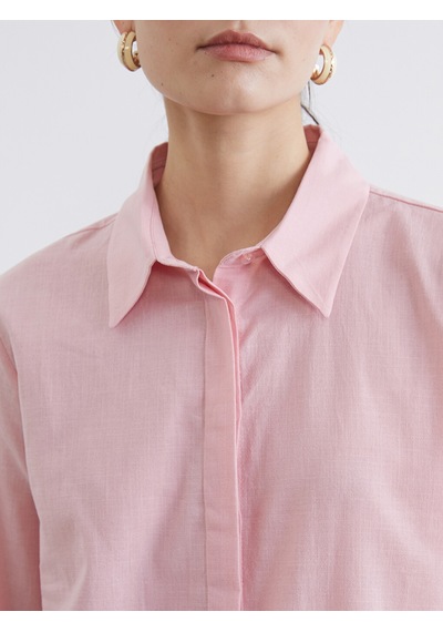 Lcw Modest Pembe Dokulu Kadın Gömlek Tunik
