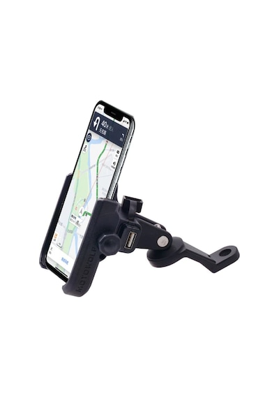 Motowolf Motosiklet Ayna Bağlama Telefon Tutucu Usb Hızlı Şarj
