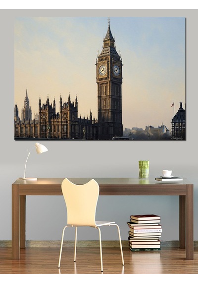 Londra'nın Simgesi Tarihi Big Ben Dekoratif Kanvas - Mdf Ahşap Tablo