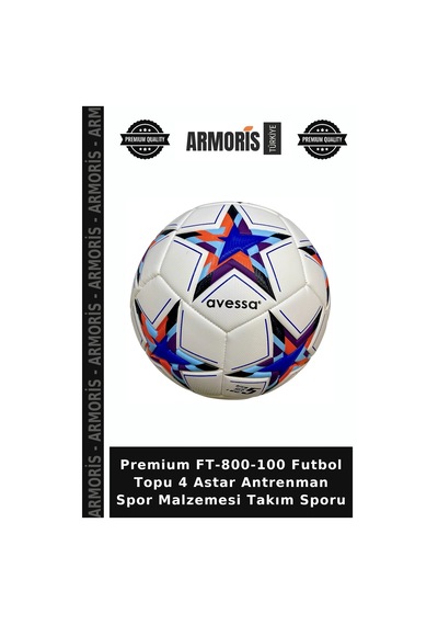 Premium Ft-800-100 Futbol Topu 4 Astar Antrenman Spor Malzemesi Takım Sporu Çok Renkli