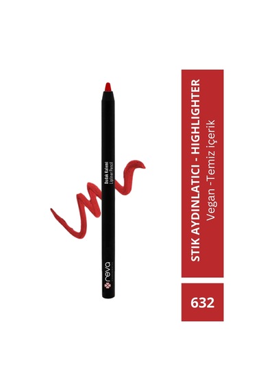 Reva Vegan Clean Lip Liner Kremsi Yapıda Dolgunlaştırıcı Dudak Kalemi 632 Sıcak Kırmızı